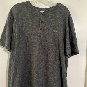 Men’s Lacoste Henley shirt. Charcoal XXL